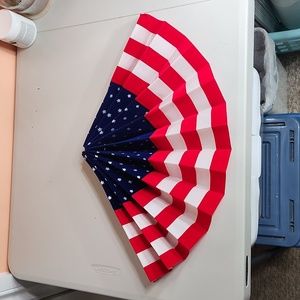 NWOT! Ashland Flag Bunting Patriotic White Blue 12" x 24" Velvet Feel